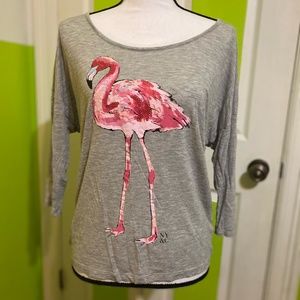 Mid-sleeve sequins graphic tee